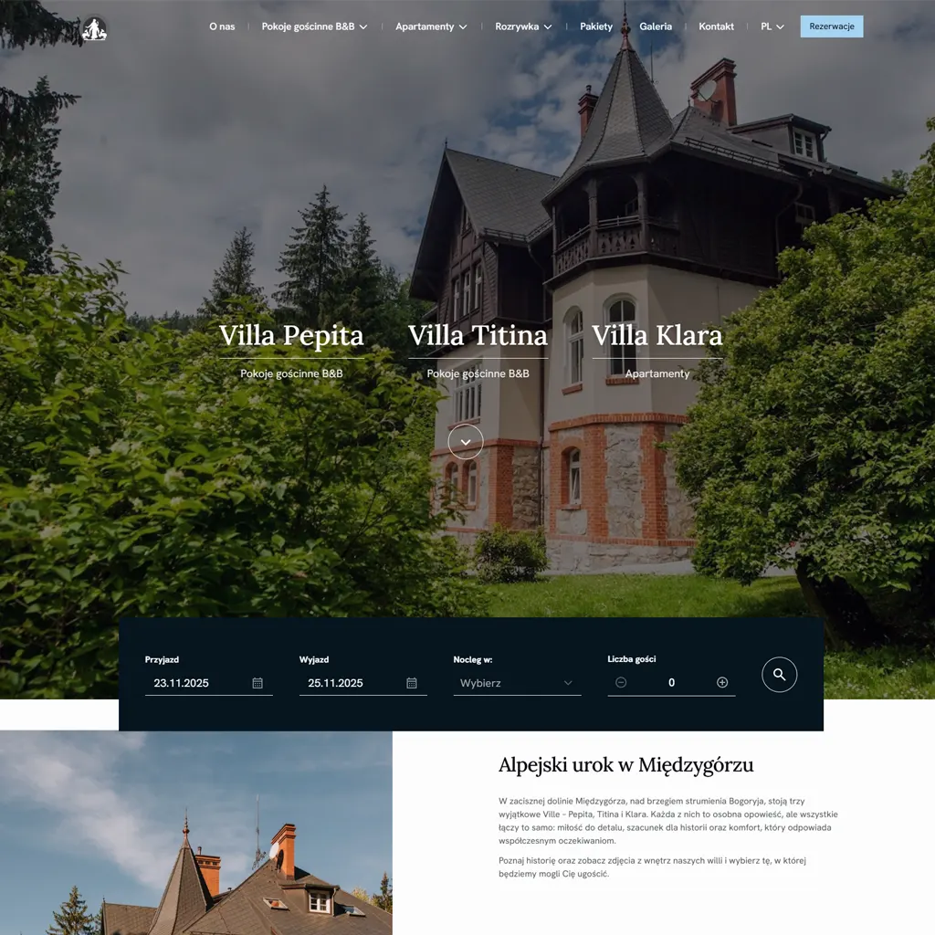 Website for the historical Villa Pepita